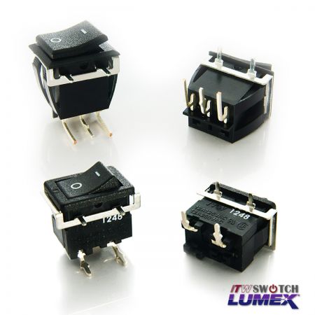 Interruptores basculantes - Los interruptores basculantes están disponibles enITW Lumex Switch.